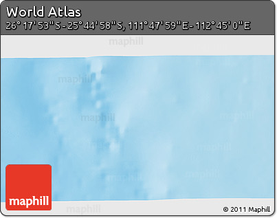 Physical 3D Map of the Area around 26° 1' 26" S, 112° 16' 30" E