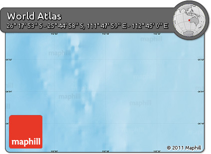Physical Map of the Area around 26° 1' 26" S, 112° 16' 30" E