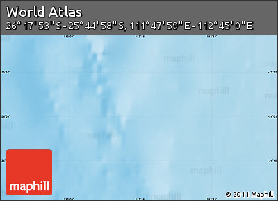 Physical Map of the Area around 26° 1' 26" S, 112° 16' 30" E