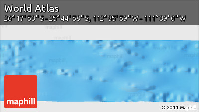 Physical Panoramic Map of the Area around 26° 1' 26" S, 112° 7' 30" W