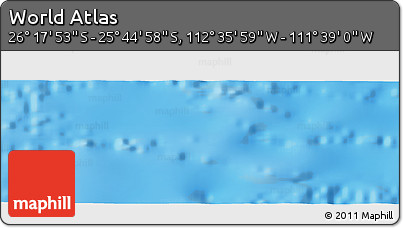 Physical Panoramic Map of the Area around 26° 1' 26" S, 112° 7' 30" W