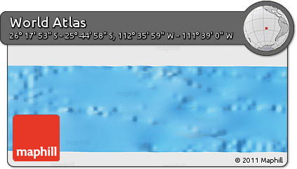 Shaded Relief Panoramic Map of the Area around 26° 1' 26" S, 112° 7' 30" W