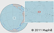 Gray Location Map of the area around 26° 1' 26" S, 113° 49' 29" W, hill shading