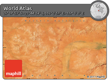 Satellite Map of the Area around 26° 1' 26" S, 116° 31' 30" E
