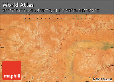 Satellite Map of the Area around 26° 1' 26" S, 116° 31' 30" E