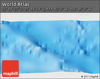 Physical 3D Map of the Area around 26° 1' 26" S, 117° 13' 29" W