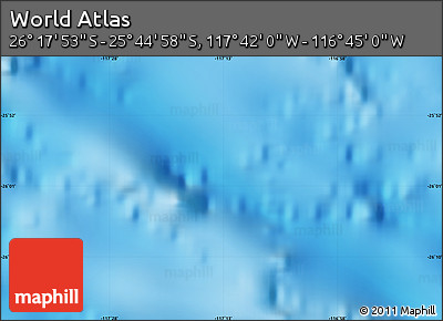 Physical Map of the Area around 26° 1' 26" S, 117° 13' 29" W