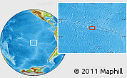 Physical Location Map of the area around 26° 1' 26" S, 118° 55' 30" W