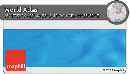 Physical Panoramic Map of the Area around 26° 1' 26" S, 11° 7' 30" E