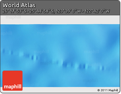 Shaded Relief 3D Map of the Area around 26° 1' 26" S, 123° 10' 30" W