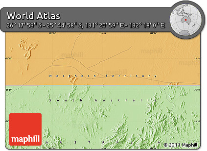 Political Map of the Area around 26° 1' 26" S, 131° 49' 29" E