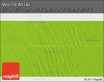 Physical 3D Map of the Area around 26° 1' 26" S, 137° 46' 30" E