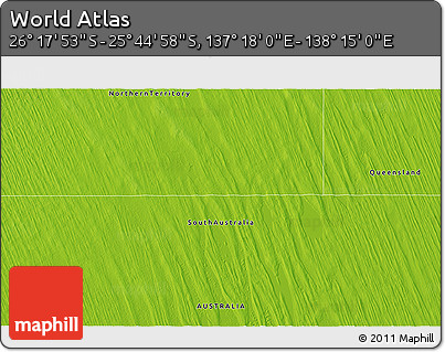Physical 3D Map of the Area around 26° 1' 26" S, 137° 46' 30" E