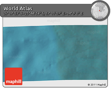 Satellite 3D Map of the Area around 26° 1' 26" S, 13° 40' 30" E