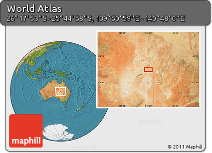 Satellite Location Map of the Area around 26° 1' 26" S, 140° 19' 29" E