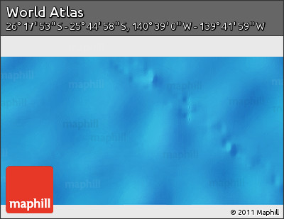 Physical 3D Map of the Area around 26° 1' 26" S, 140° 10' 30" W