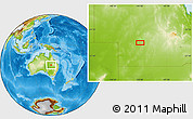 Physical Location Map of the area around 26° 1' 26" S, 143° 43' 29" E