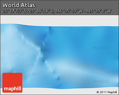 Physical 3D Map of the Area around 26° 1' 26" S, 146° 7' 30" W