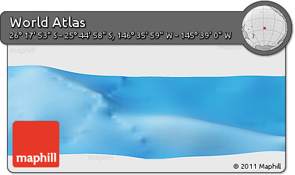 Physical Panoramic Map of the Area around 26° 1' 26" S, 146° 7' 30" W