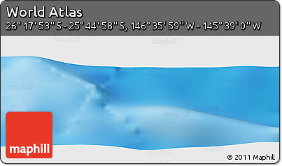 Physical Panoramic Map of the Area around 26° 1' 26" S, 146° 7' 30" W