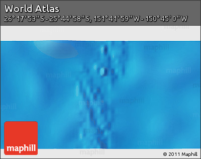 Physical 3D Map of the Area around 26° 1' 26" S, 151° 13' 29" W