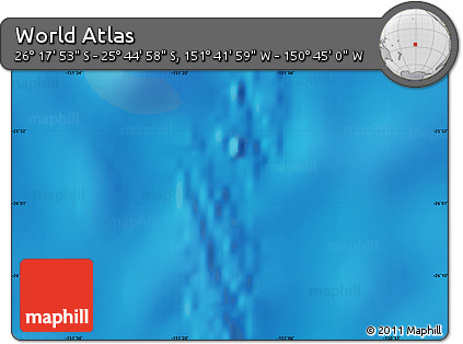 Physical Map of the Area around 26° 1' 26" S, 151° 13' 29" W