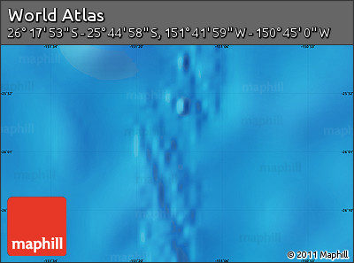 Physical Map of the Area around 26° 1' 26" S, 151° 13' 29" W