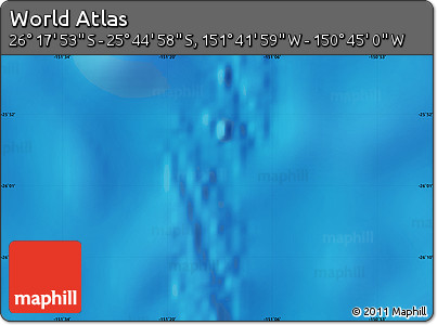 Physical Map of the Area around 26° 1' 26" S, 151° 13' 29" W