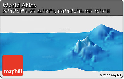 Physical Panoramic Map of the Area around 26° 1' 26" S, 154° 46' 30" E