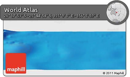 Physical Panoramic Map of the Area around 26° 1' 26" S, 155° 37' 30" E