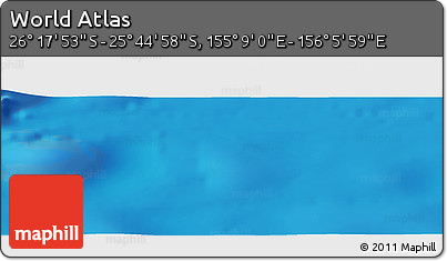 Physical Panoramic Map of the Area around 26° 1' 26" S, 155° 37' 30" E