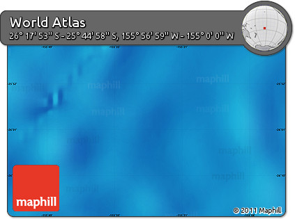 Physical Map of the Area around 26° 1' 26" S, 155° 28' 29" W