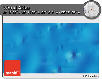 Physical 3D Map of the Area around 26° 1' 26" S, 156° 19' 29" W