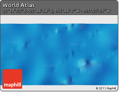 Physical 3D Map of the Area around 26° 1' 26" S, 156° 19' 29" W