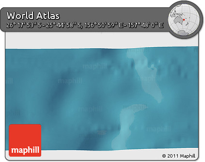 Satellite 3D Map of the Area around 26° 1' 26" S, 157° 19' 29" E