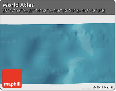 Satellite 3D Map of the Area around 26° 1' 26" S, 157° 19' 29" E