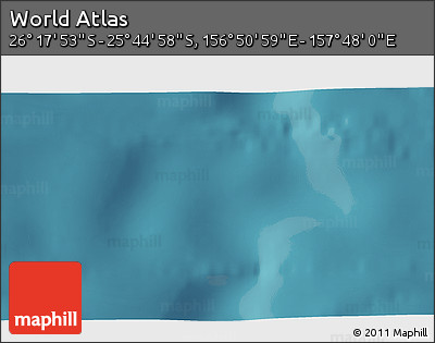 Satellite 3D Map of the Area around 26° 1' 26" S, 157° 19' 29" E