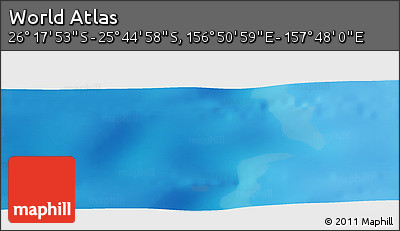 Physical Panoramic Map of the Area around 26° 1' 26" S, 157° 19' 29" E