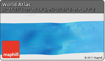 Physical Panoramic Map of the Area around 26° 1' 26" S, 157° 19' 29" E