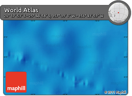 Physical Map of the Area around 26° 1' 26" S, 157° 10' 30" W