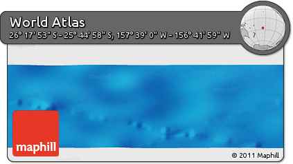 Physical Panoramic Map of the Area around 26° 1' 26" S, 157° 10' 30" W