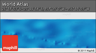 Physical Panoramic Map of the Area around 26° 1' 26" S, 157° 10' 30" W
