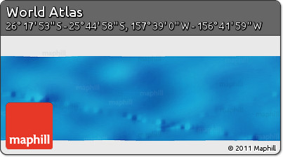 Physical Panoramic Map of the Area around 26° 1' 26" S, 157° 10' 30" W