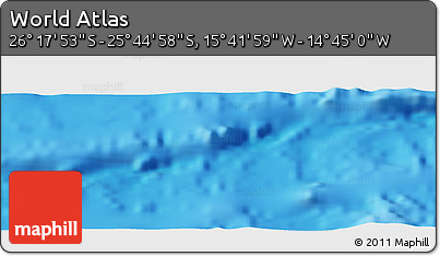 Physical Panoramic Map of the Area around 26° 1' 26" S, 15° 13' 29" W
