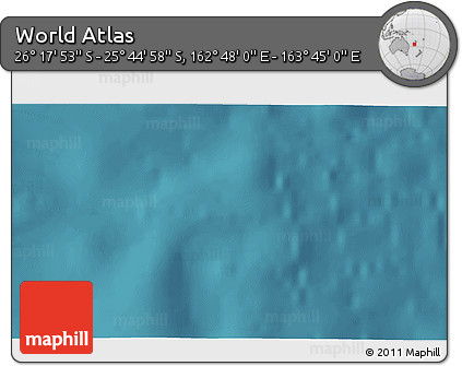 Satellite 3D Map of the Area around 26° 1' 26" S, 163° 16' 30" E