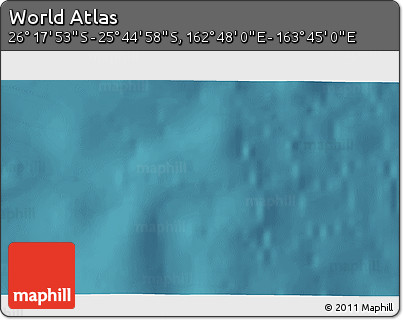 Satellite 3D Map of the Area around 26° 1' 26" S, 163° 16' 30" E