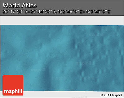 Satellite 3D Map of the Area around 26° 1' 26" S, 163° 16' 30" E