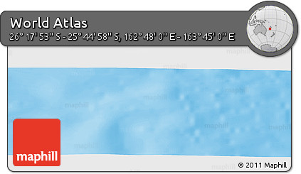 Physical Panoramic Map of the Area around 26° 1' 26" S, 163° 16' 30" E