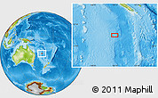 Physical Location Map of the area around 26° 1' 26" S, 164° 7' 30" E