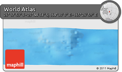 Physical Panoramic Map of the Area around 26° 1' 26" S, 164° 58' 29" E